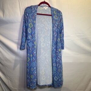 Lularoe Women's Light Blue Open Front Light‎ Weight Cardigan Long Sleeve Size 12
